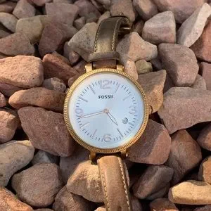 Fossil Rose Gold Tone Dial Leather Brown Strap ES 3133 Watch ES5323 Raquel rose gold✓ #fossil #fossilwatch #fossilwatches main image 4